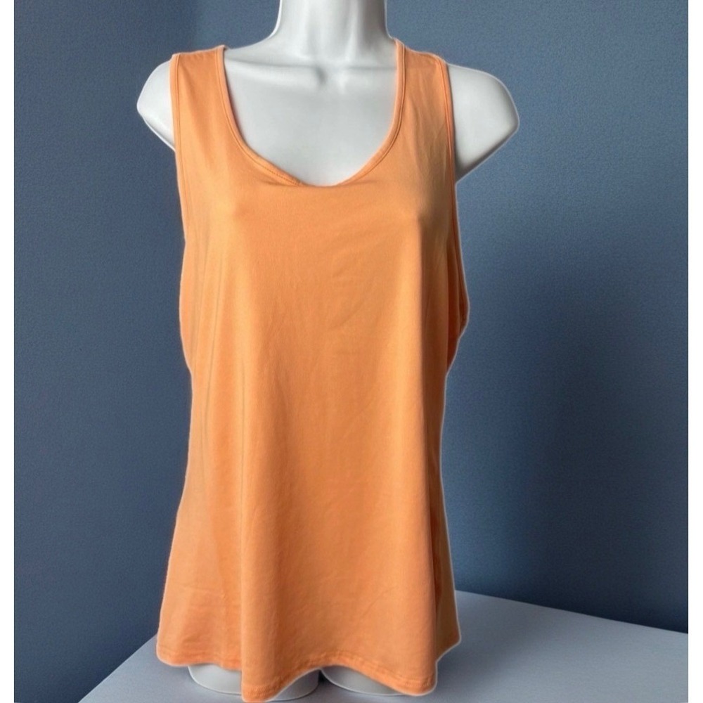 Racerback Tank Top Women XL Orange Sleeveless Activewear Athletic Casual